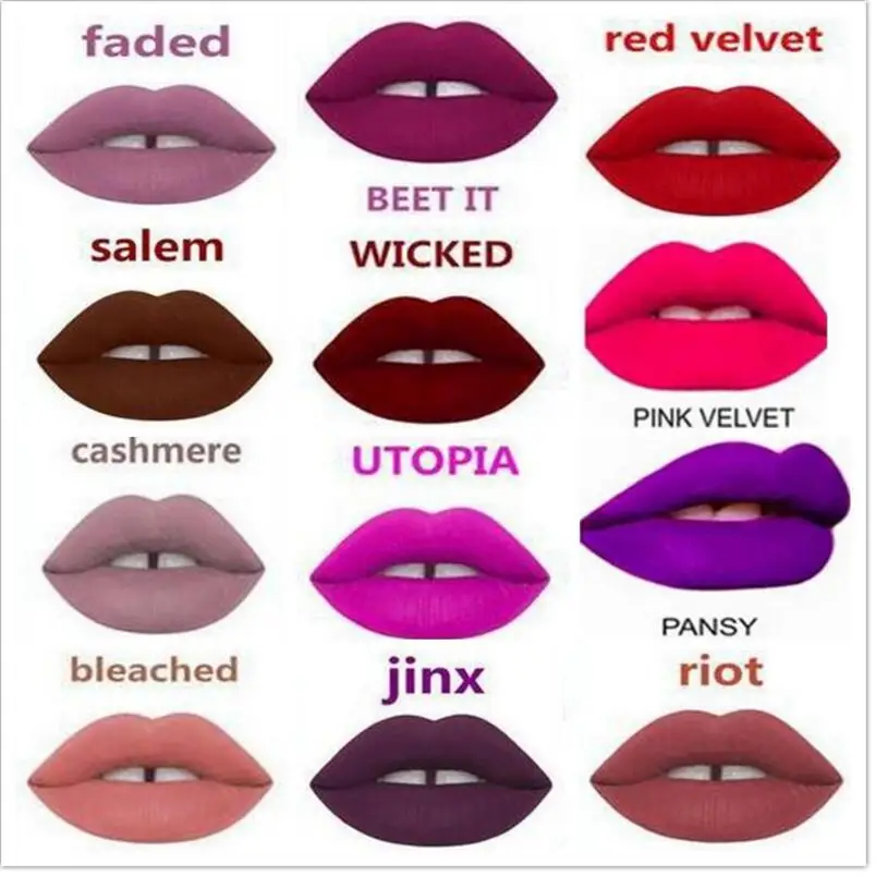 

Promotion! 12pcs Labiales Matte Lipstick Beauty Batom Romantic Bear Long Lasting Rouge A Levre Waterproof Make Up Lip Stick