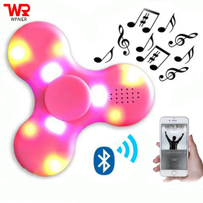 WPAIE E104 Flashing lights LED MINI Bluetooth spinner speaker Fingertip Gyro Finger spinner Funny Spinner bluetooth speaker