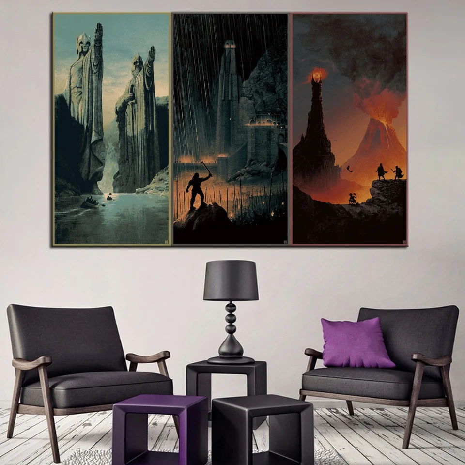 The Lord of the Rings beautiful movie artwork landscape YS68 Room home wall art decor wood frame