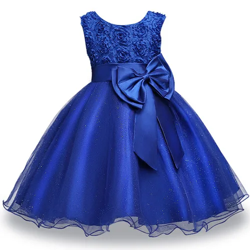 Летняя детская одежда; платье принцессы для девочек на свадьбу, день рождения, вечеринку; элегантное платье с цветочным узором для девочек; танцевальное платье для вечеринки для девочек - Цвет: blue