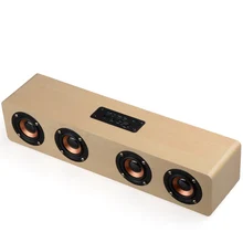 

Portable HIFI Bluetooth Wood Speaker Super Bass 12W Four Speakers Wireless Home Theater Loudspeaker Support TF Handsfree