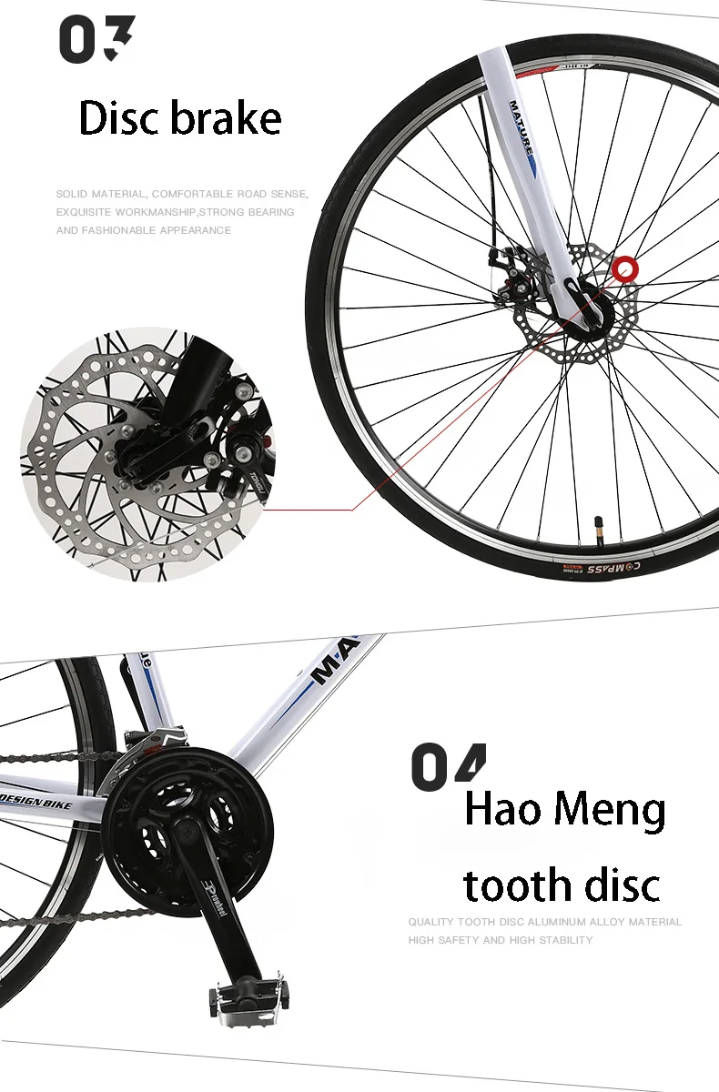 Flash Deal Aluminum alloy road bicycle, variable speed, disc brake 700C  jinmaizhuo 1