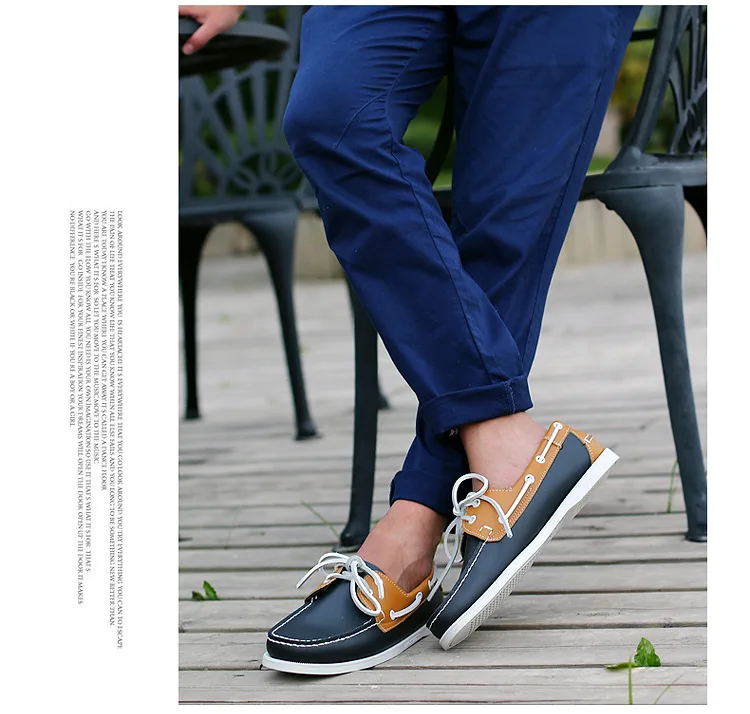 Merkmak/весенние однотонные мужские водонепроницаемые мокасины; модные лоферы из натуральной кожи; повседневная обувь на шнуровке; удобная мужская обувь без застежки