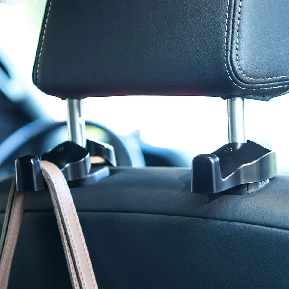2pcs Car Seat Seat Headrest Hanger Hooks for Hanging Cloth Bags Universal Auto Organizer Car Back Seat Mount Hook Holder Clips (14)