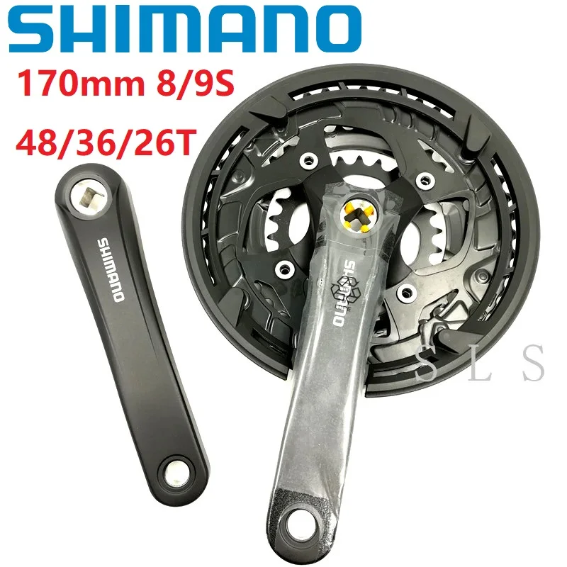 

Shimano FC T3010 Crankset 48T 36T 26T Chainring 170mm Square Hole Crank 8/9 24/27 Speed Mountain Bike 3 speed Shifting Sprocket