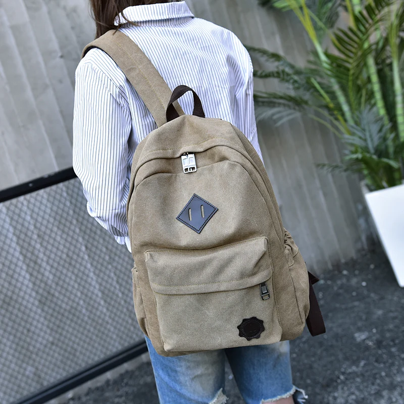 

2018 ladies men's canvas backpack large bag men's and women's travel laptop backpack fashion canvas backpack college wind bag