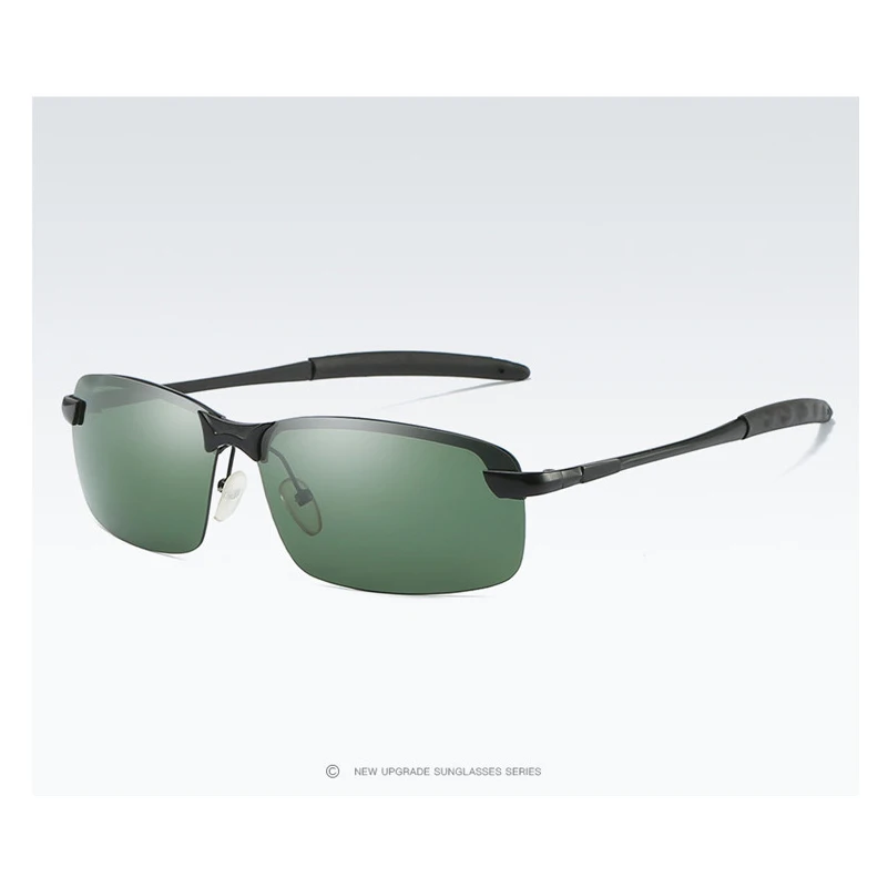 Black Green AORON, мужские очки, поляризационные солнцезащитные очки, мужские, авиационная оправа Metail, качественные солнцезащитные очки, для вождения на открытом воздухе, аксессуары S4 - Цвет линз: Black Green