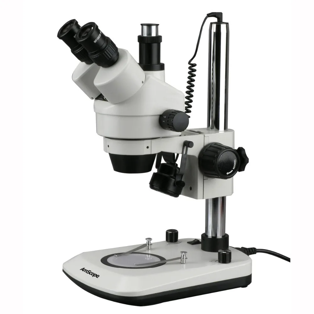 Trinocular Stereo Zoom Microscope AmScope Supplies New 7X 45X Dual Lit