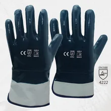 Перчатки безопасности нефти и газа сверхмощный хлопок джерси с нитриловым покрытием рабочие перчатки