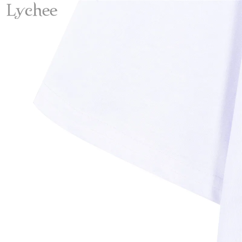 Женская футболка Lychee с рисунком японского аниме Сейлор Мун, Повседневная белая футболка с круглым вырезом и коротким рукавом, женская футболка