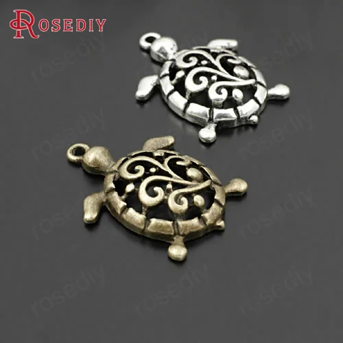

(27841)30PCS 28x21MM Antique Silver Zinc Alloy Sea Turtle Charms Pendants Diy Jewelry Findings Accessories Wholesale