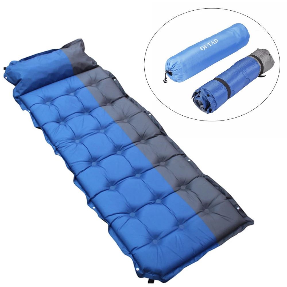

Outdoor Picnic Camping Mat Waterproof Self-Inflating Foldable Tent Sleeping Pads Automatic inflatable Air Mattres Bed 200*65*5cm