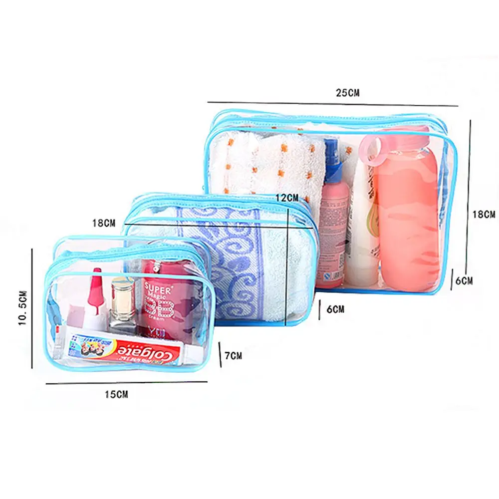 

Large Capacity Travel PVC Cosmetic Bags Women Transparent Clear Zipper Makeup Bag Organizer Bath Wash Make Up Tote Handbags Case