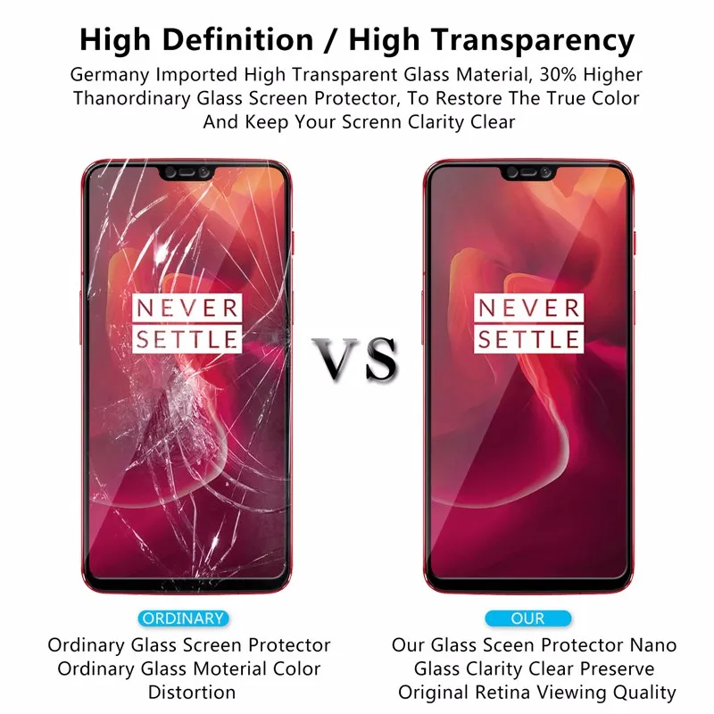 Закаленное стекло для Oneplus 7, Защитная пленка для экрана, Защитное стекло для Oneplus 6, 6 T, для Oneplus 7, 6, 6T