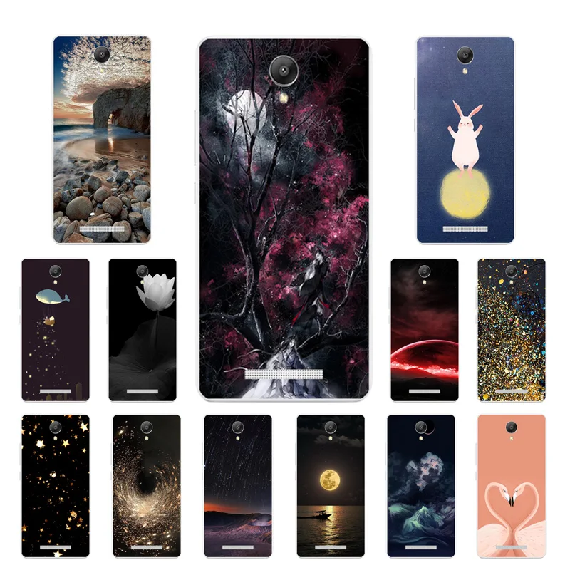 Clear Silicone Shell for Xiaomi Redmi Note 2 Phone Case 5.5&quot Golden Printing Hongmi Note2 Back Cover Capa |