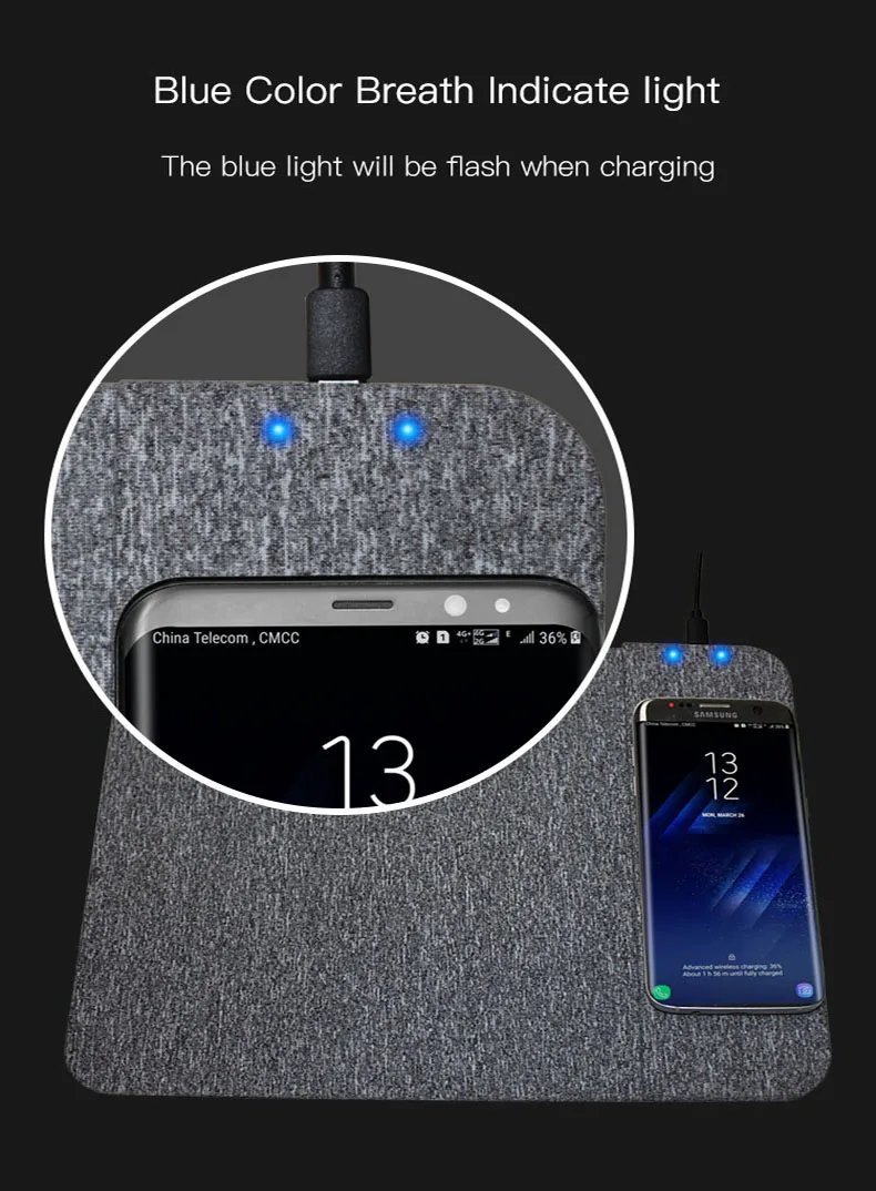 QI 10W Mouse Pad Wireless Charger For Iphone X Iphone 8 Samsung S9 S8 Note 8 Fast Charge QC 2.0 QC 3.0 Charger Pad For LG G5 (7)