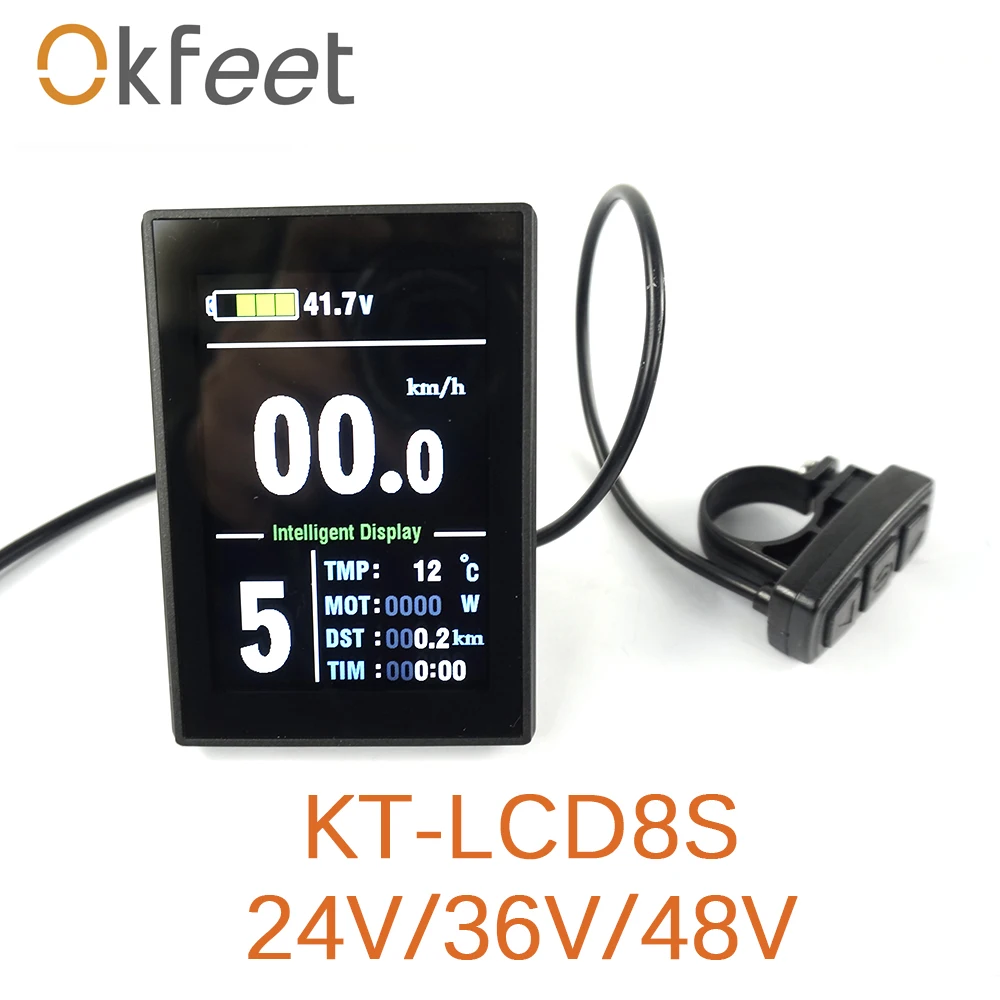 Flash Deal Okfeet Electric Bicycle Accessories KT LCD8S USB Display Electrice Bike LCD Ebike Sets 10