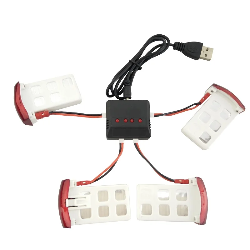 Syma X5UC/X5UW RC Квадрокоптер Запчасти Аксессуары 3,7 в 500 мАч батарея* 4 шт.+ USB зарядное устройство+ кабель передачи* 4 шт