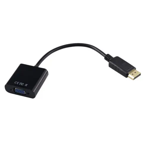 Displayport DP к VGA конвертер Кабель-адаптер ПК монитор для ноутбука проектор HDTV - Цвет: Черный