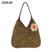 ZDARLBO новая женская сумка на плечо богемная ручная соломенная тканая женская сумка летняя женская сумка для отдыха пляжные сумки путешествия Сумка-тоут