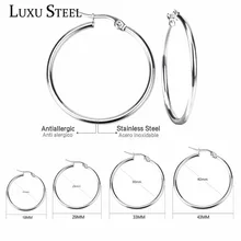 Роскошные стальные серьги-кольца Pendientes, серьги из нержавеющей стали золотого/серебряного/розового цвета, круглые рождественские серьги для женщин и девушек, женские серьги