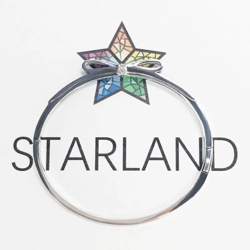 

Starland Fine 100% 925 Sterling Silver Elegant Paved CZ Bowknot Bracelet & Bangle For Women Anniversary Wedding Jewelry Gifts