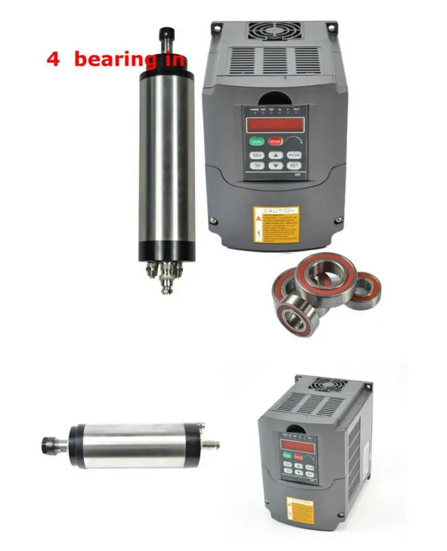 CNC шпиндель 3 кВт с водяным охлаждением ER20 4 подшипника мотор шпинделя для фрезерования и соответствия частоты Инвертор регулятор скорости двигателя vfd