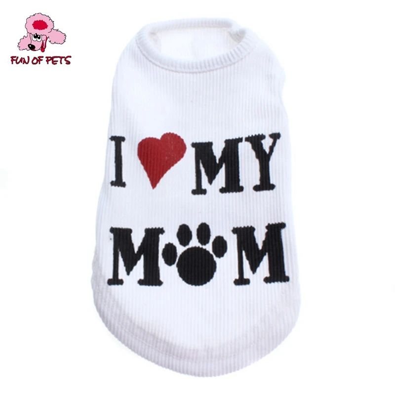 2017 Love My Mom style удобный жилет для собак (белый XXS L) летний белый Одежда домашних