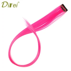 DIFEI Длинные цветные 1 клип в наращивание волос накладные шиньоны термостойкие синтетические наращивание волос поддельные 1 клип в шиньоне - изображение
