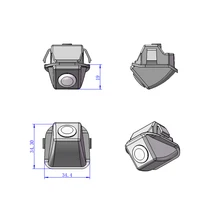 34.3*34.4*19mm para a Toyota Alphard câmera 100% HD CCD car estacionamento reverso backup câmera à prova d’ água à noite visão sem fio de arame