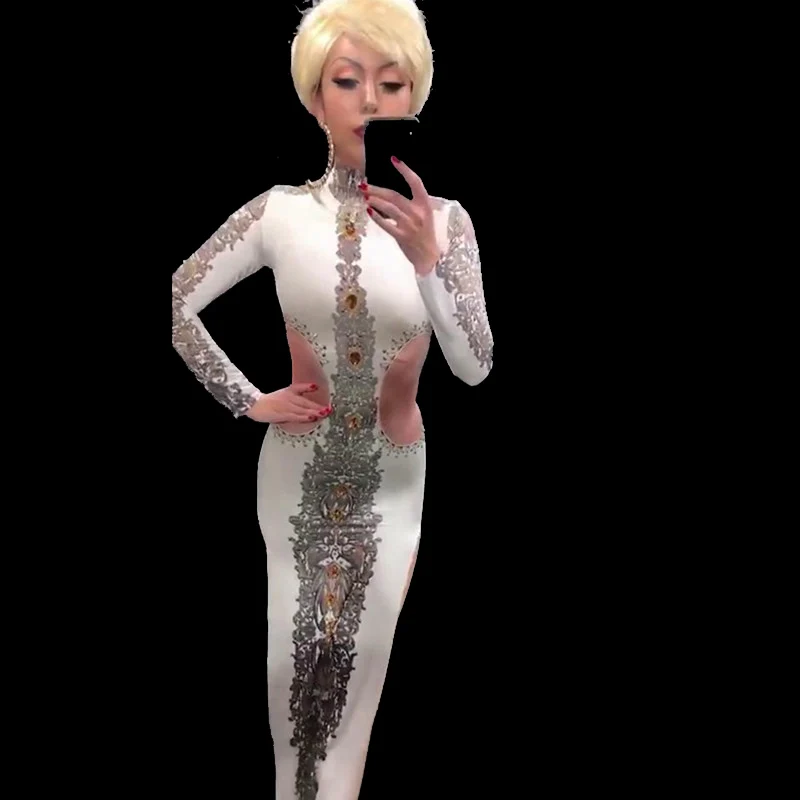 Сексуальный Drag queen украшения для костюмов вечерние длинные платья Знаменитости Подиум наряд сценическая танцевальная одежда костюмы для певцов модное шоу