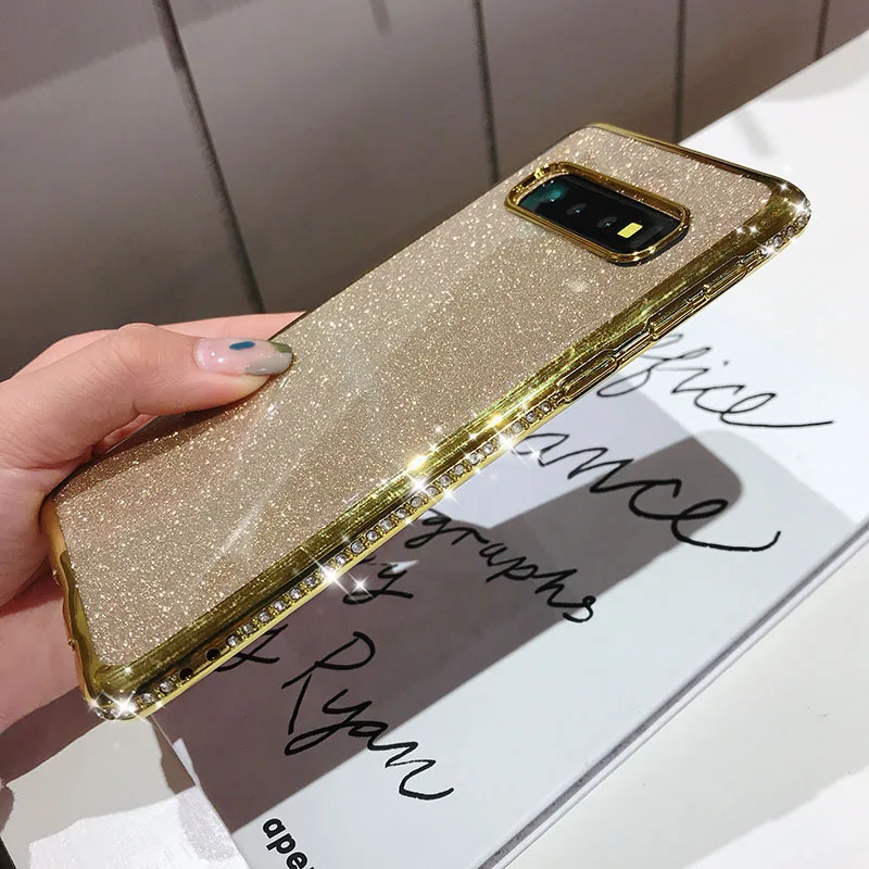 Glitter Diamond Bling Soft TPU Case Cover sFor Samsung S10e S10+ Note 9 A6 A8 A7 2018 A750 Slim Plating Phone Coque Shiny Fundas (5)