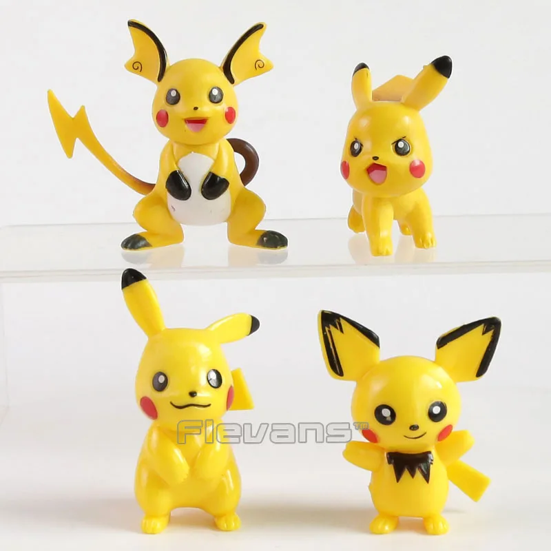 

Monsters Go Pikachu Raichu Pichu PVC Figures Kids Toys Christmas & Birthday Gifts 4pcs/set 6cm