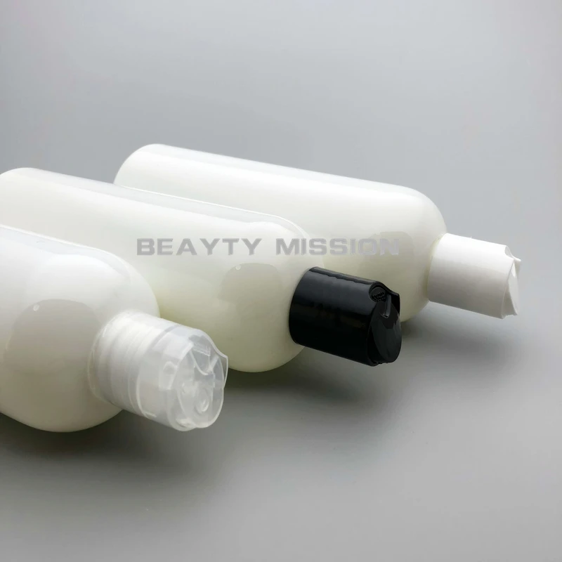 Garrafa de Plástico de Óleo Beleza Missão Lote 300 ml Pet Shampoo Cosméticos Loção Disco Cap Recarregáveis Perfume Recipiente 20 Pçs - 7 Garrafas reutilizáveis