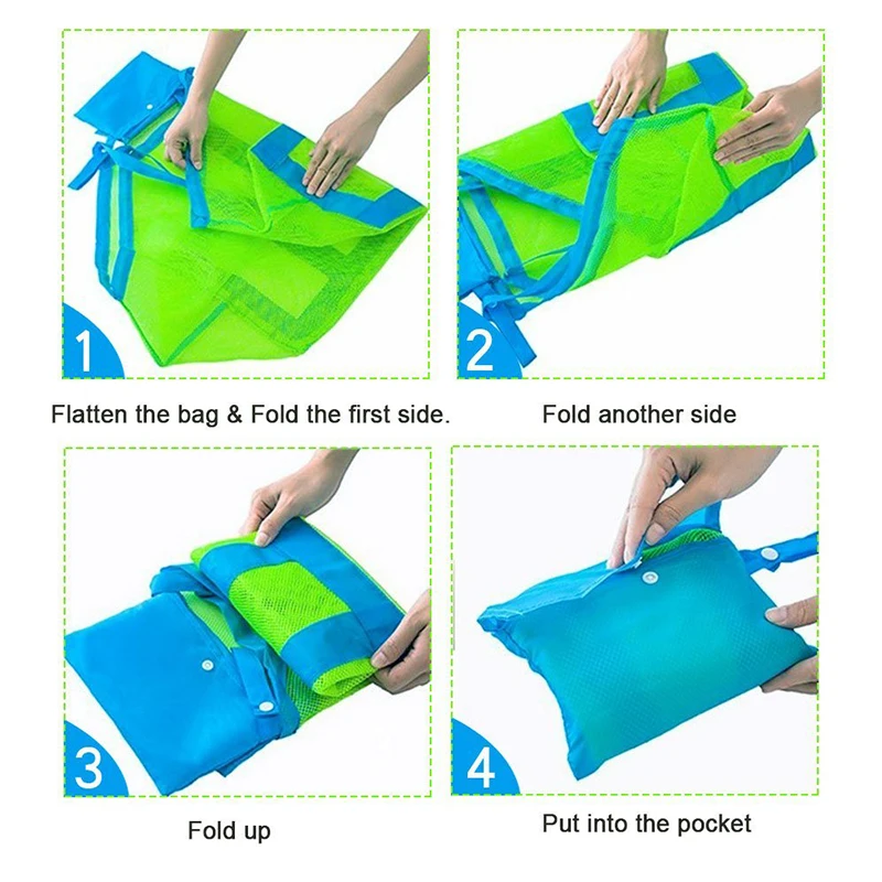 Foldable Portable Beach Bag Kids Children Mesh Storage Bag Outdoor Beach Park Swimming Toys Towel Clothes Organizer Swimming Bag