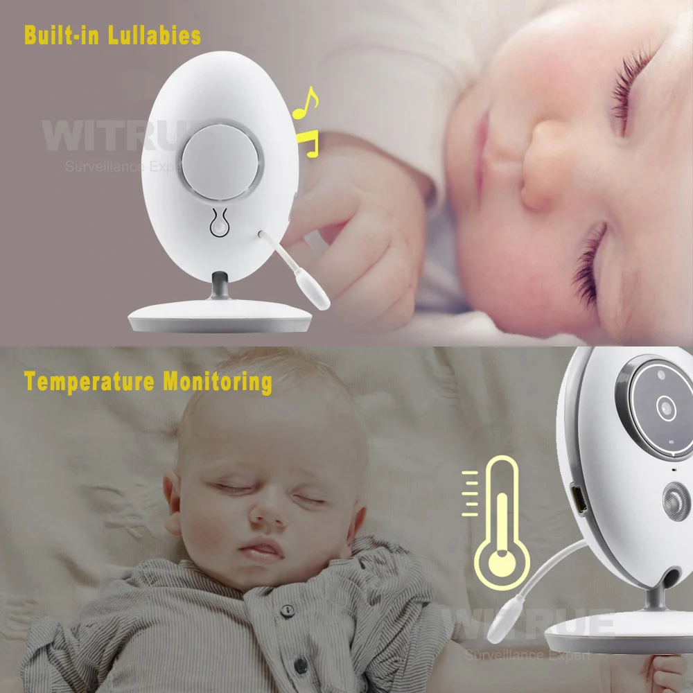 Witrue Baby Monitor VB605 2.4 Inch LCD Night Vision Audio Music Baby Camera Temperature Monitoring babysitter Video Nanny Witrue Baby Monitor VB605 2.4 Inch LCD Night Vision Audio Music Baby Camera Temperature Monitoring babysitter Video Nanny