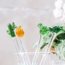 Стекло ручной дувки соломинка для помешивания ананас \ кактус \ cereus
