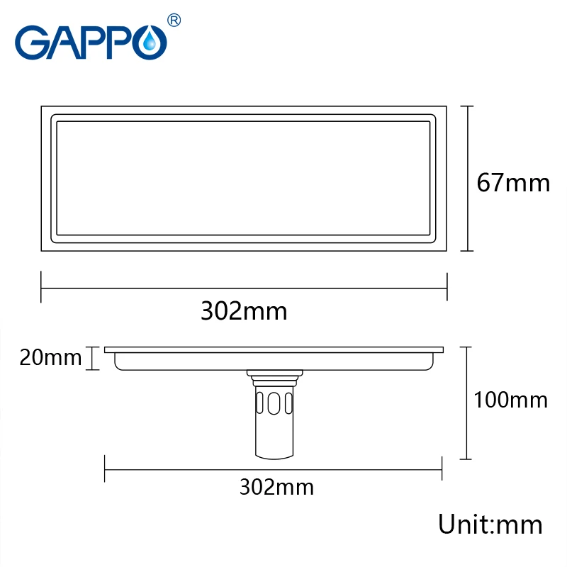GAPPO стоки из нержавеющей стали для ванной комнаты Душ напольная крышка Слива анти-запах квадратный Душ пол отходов водосточные