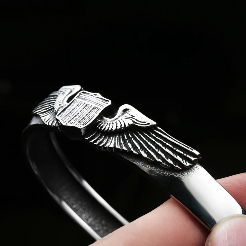 BEIER фильм мода 316L нержавеющая сталь браслет Винтаж открытие значок Wings модный браслет& браслет ювелирные изделия BRG-007