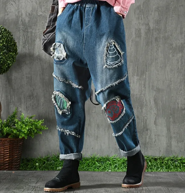Autumn Winter Jeans Retro Women Loose Denim Pants New
