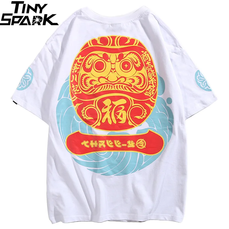 Футболка Харадзюку уличная Мужская футболка с японскими буквами Tumbler Lucky хип-хоп летняя футболка с коротким рукавом хлопковые футболки