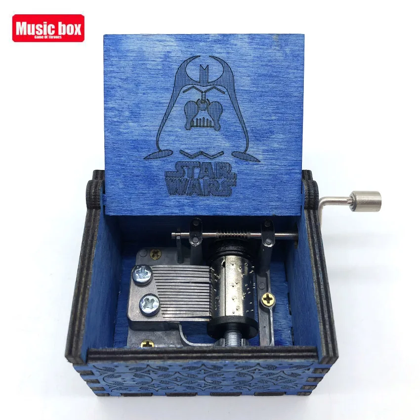 

2019Wooden Hand Cranked Music Box Beauty And The Beast Star Wars Island Princess For Christmas Happy Birthday Gift Children Gift