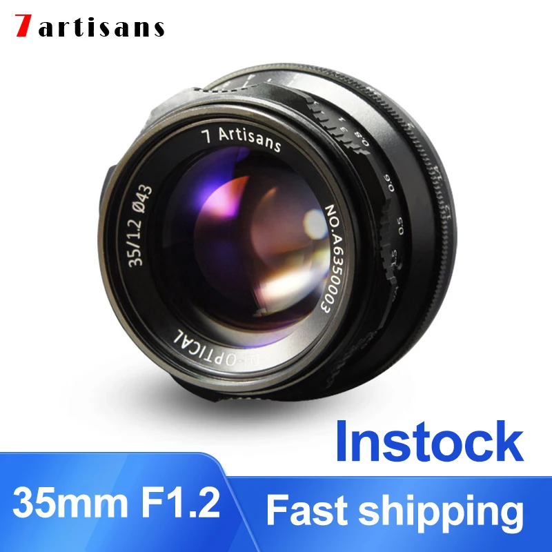 

7artisans 35mm F1.2 Prime Lens for Sony E-mount for Fuji XF APS-C Camera Manual Mirrorless Fix Focus Lens A6500 A6300 sony a7ii