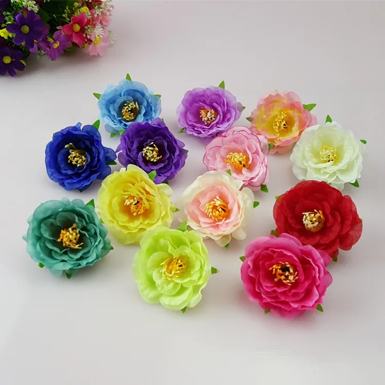 Free-Shipping-100pcs-5cm-Artificial-Handmade-Silk-Camelia-Tea-Rose-Flower-Heads-For-DIY-Brooch-Bridal