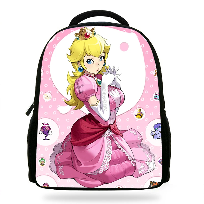 14 дюймов Infantil Дети Мультфильм Mochila для обувь девочек школьные ранцы Супер Принцесса Персик печати рюкзак детский розовый ранец
