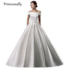 Высокое качество вечернее платье толстая атласная лодка НЭК с поездом простые элегантные длинные платье для выпускного вечера Пользовательские партии Формальное вечернее платье Новая