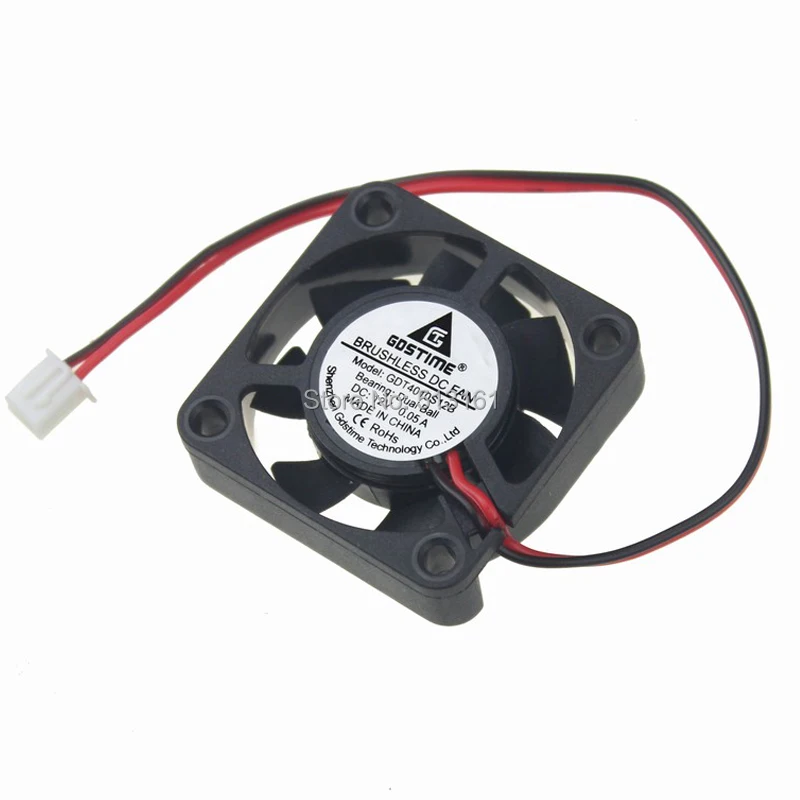 

5pcs/lot Gdstime 12V 2Pin Ball Bearing 40x40x10mm 40mm 4cm Mini DC Brushless Computer Cooling Fan
