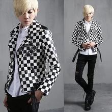 Мужская новая тонкая осенне-зимняя верхняя одежда, тонкая одежда из полиуретана, персонализированная кожаная куртка-пальто, костюм, костюмы певицы