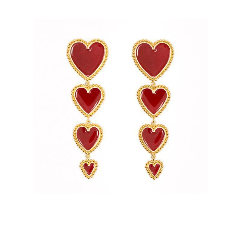 

Dangle gold silver Earrings for women heart Pendientes mujer drop earring boucle d'oreille femme 2019 kolczyki party earings