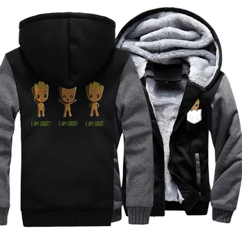 

Creative Printed I Am Groot Mens Winter Hoodie 2019 New Arrival Harajuku Homme Hooded Sweatshirt High Quality Tracksuit Clothing